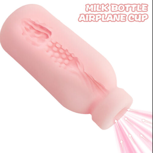 Milk Bottle Masturbation Cup Simulation Vagina Male Masturbator Pocket Pussy Toy - Picture 9 of 9