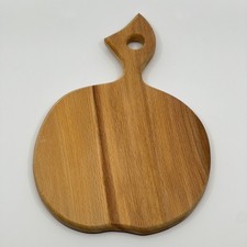 Round Wooden Serving Platter Charcuterie Board w Handle 12 x 7.9 Natural