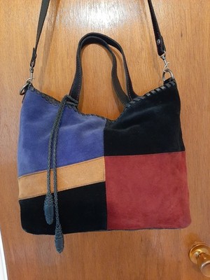 Patricia Nash Women's Tote Bag Large Multicolor Colorblock Zip Detachable Strap