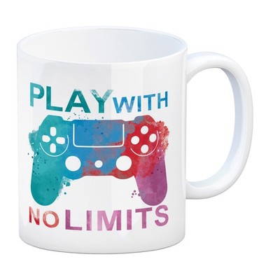 Game Controller Kaffeebecher mit Spruch Play with no limits