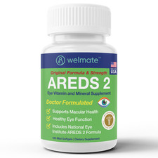 WELMATE AREDS 2 Eye Vitamin  Mineral Supplement, 120 Mini Softgels Exp 6/27