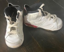 Air Jordan 6 Retro Td White Black Varsity Red 384667-102 Size 7C