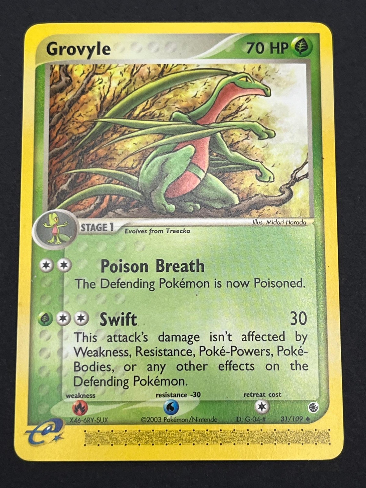Grovyle 31/109 Uncommon Ruby & Sapphire Near Mint