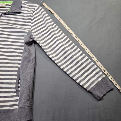 Rafaella Sport Gray Stripe Jacket Classic Zip Long Sleeves Lightweight Women's M - Picture 8 of 8
