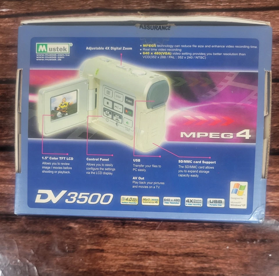 Videocámara digital Mustek DV-3500 MPEG4 1,5 LCD plateada 32 Mb memoria interna Foto 3 de 4