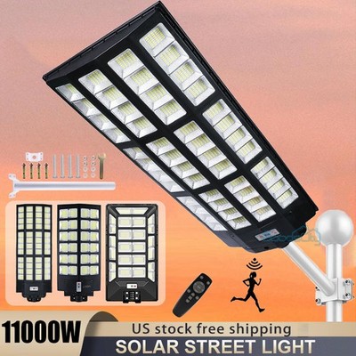 99000000LM Large Solar Street Lights Outdoor Commercial Parking Lot Light + Pole