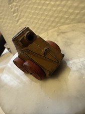 VTG. 1930s Barclay Manoil Metal ww1 WWI Tan Army Tank Wood Wheels Military As Is