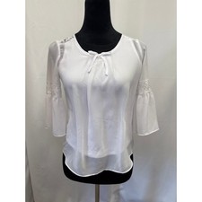 Coquette white half sleeve flowy shirt with bow kids LPtp- 17Length- 21