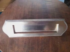 VINTAGE  BRASS POSTAL PLATE LETTERBOX  REEDED EDGE SPRING FLAP  30CM X 9CM