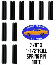 3/8" x 1-1/2" Roll Spring Tension Pin Fastener Slotted Plain Finish 10pcs #876