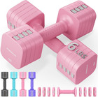 FEIERDUN DB3 5-in-1 Adjustable Dumbbell Set, 6LB/10LB Pair Adjustable Weights fo