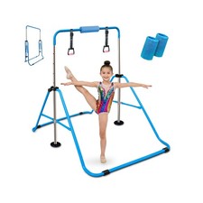 Triclicks Folding Gymnastics Bar for Kids, Adjustable Height Junior Training ...