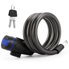Universal Heavy Duty Mountain Bike Cable Lock Bicycle Chain Lock Anti-theft Keys