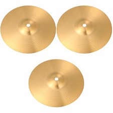 3 Pack Percussion Drum Accessoriesl Small High Hat Cymbals Crash Brass