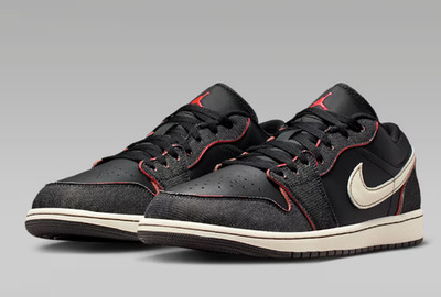 Nike Air Jordan 1 Low IR0842-010 Black Denim Herren Größe Custom