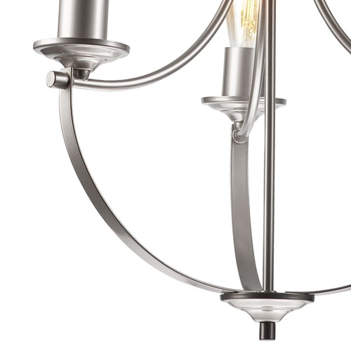 Araña Lámpara Colgante Plata Ø 42CM 3-flammig E27 Metal Rústico Comedor - Imagen 5 de 8