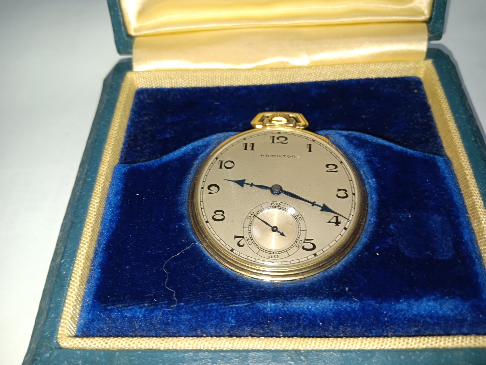 MASSONIC POCKET WATCH HAMILTON IN ORIGINAL PREMIUM BOX 1937 PERFECT WORKING TOP