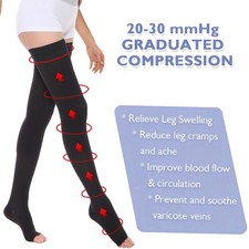 Thigh High 20-30 Mmhg Medical Compression Stockings for Women Men Leg Sleeve Lg