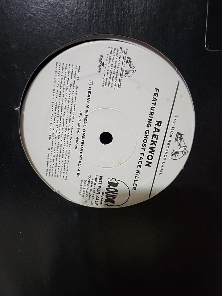 Raekwon/Ghostface Killah Heaven & Hell 1st 1994 PROMO Press W/Hype VG/NM- Wax — 第 2/4 张图片