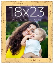18x23 Frame Yellow Real Wood Picture Frame Width 1.25 inches | Interior Frame De
