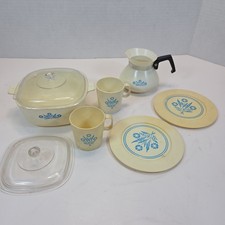 Vintage Mini Corning Ware Blue Cornflower Plastic Play toys miniature