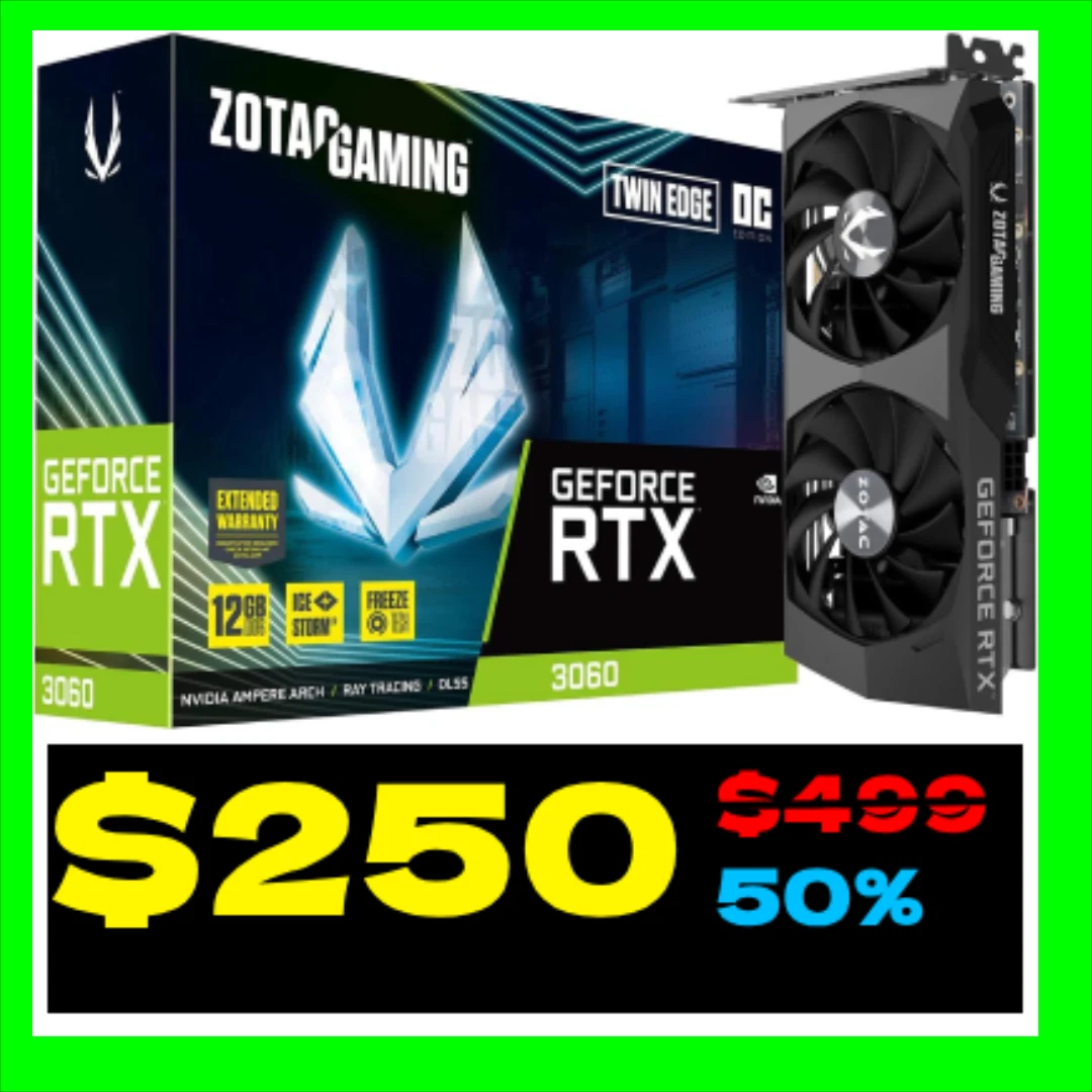 ZOTAC NVIDIA GeForce RTX 3060 12GB GDDR6 Computer Graphics Cards
