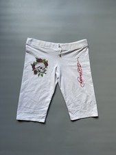 Ed Hardy by Christian Audigier Capri Foiled Sweatpants White Size Large Vtg Y2K