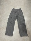 Zara Grey Relaxed Cargo Pants with Pockets Ties Size 4 — photo 1