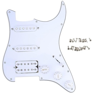 Stratocaster Loaded Pickguard, 3Ply White