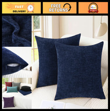 CaliTime Throw Pillow Covers Decorative 24 X 24 Inches Pack of 2 Cozy Chenille C