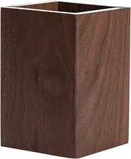 Black Walnut Wooden Pencil Box Multiple-Use Desk Writing Stationary Organizer