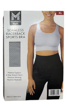 Member's Mark Seamless Racerback Sports Bra Women's XL Grey Soft Silver 