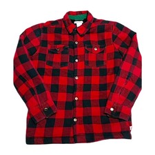 Tommy Bahama Buffalo Flannel Jacket Sherpa Lined Youth Size XXL 16 Snap Buttons