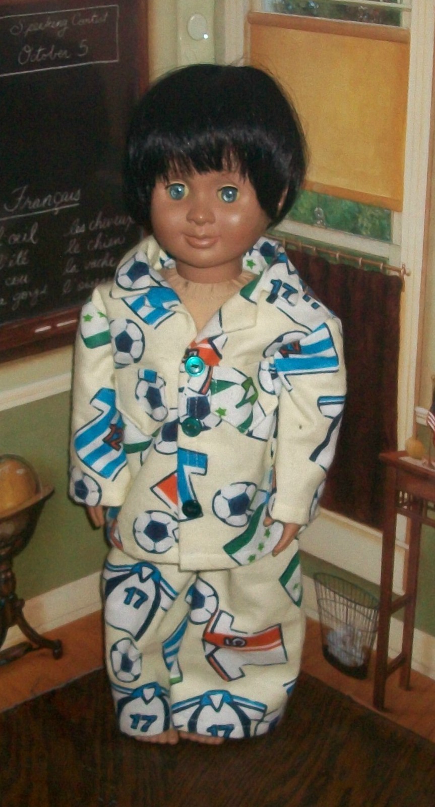Handmade Boys PJ's Theme Soccer for 18 in dolls