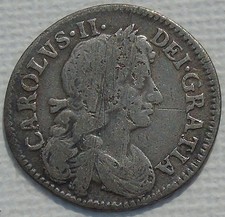 1684 King Charles II Silver Fourpence Early Milled, S3384, 19mm 1.86g