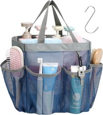 Shower Bag for Dorm Camping, S-Hook, Mesh Shower Caddy Portable - 8 Pockets