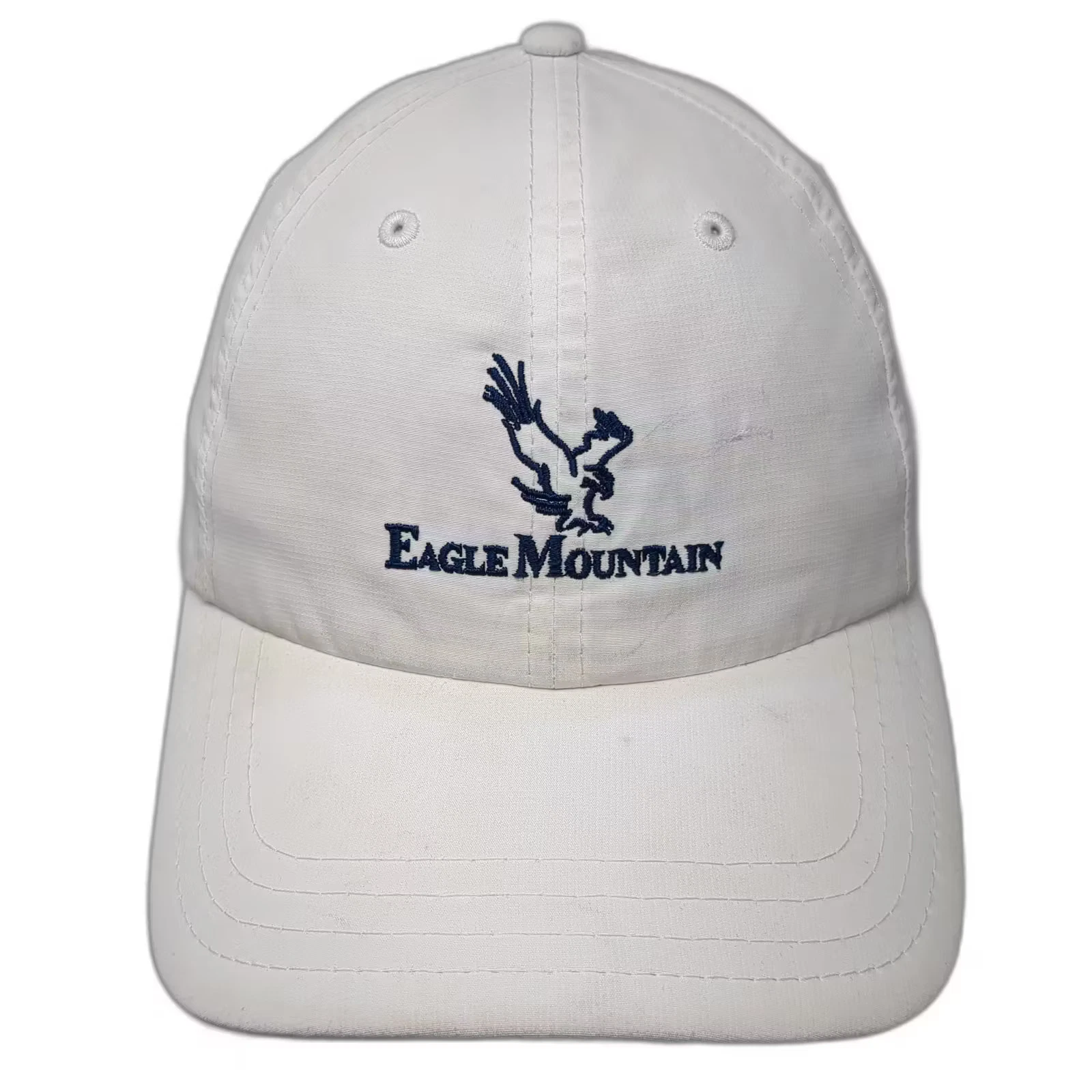 Pukka Baseball Cap Hat White Blue Eagle Mountain Bird Embroidered Strapback OS