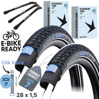 "Schwalbe Marathon Plus Tour 28X 1,5\" Fahrrad Ebike Reifen, SchläUche SCV17 Set"
