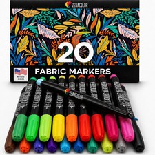 20 Pack Fabric Markers Fine Point Permanent Textile Paint Pens