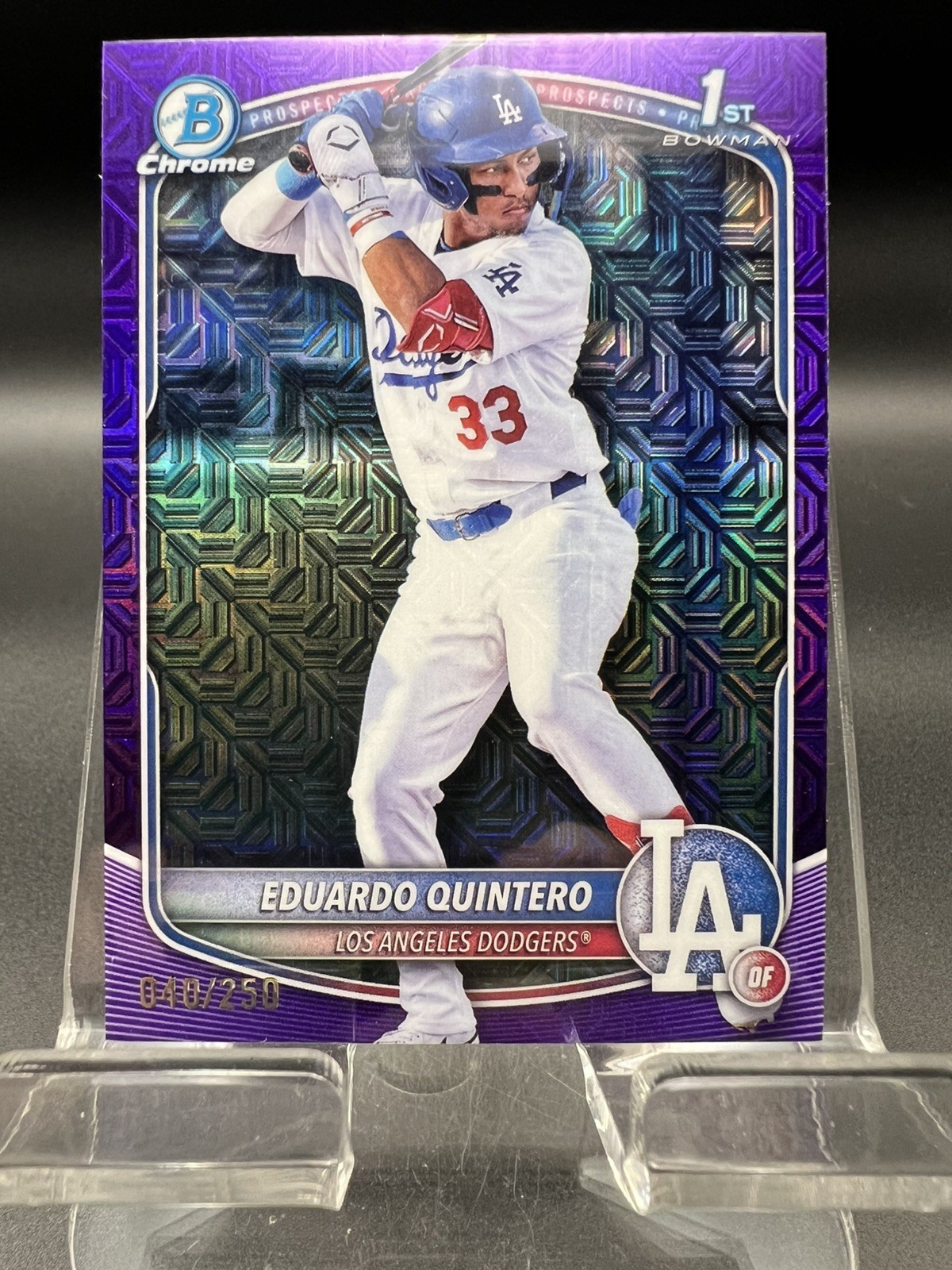 2025 Bowman Chrome Prospects Eduardo Quintero 040/250 Purple Refractor #BCP-115