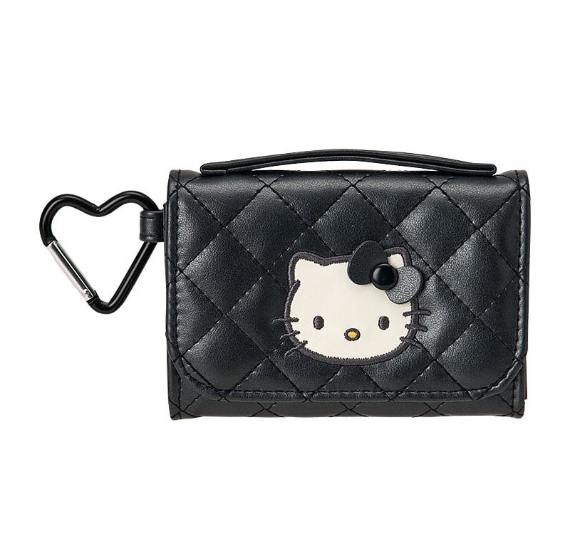 【Sanrio】 Hello Kitty Wallet-shaped coin purse Black ( miniature quilt )