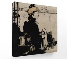 BARMAID, WILLIAM NICHOLSON - CANVAS ART FLOAT EFFECT/FRAME/POSTER PRINT
