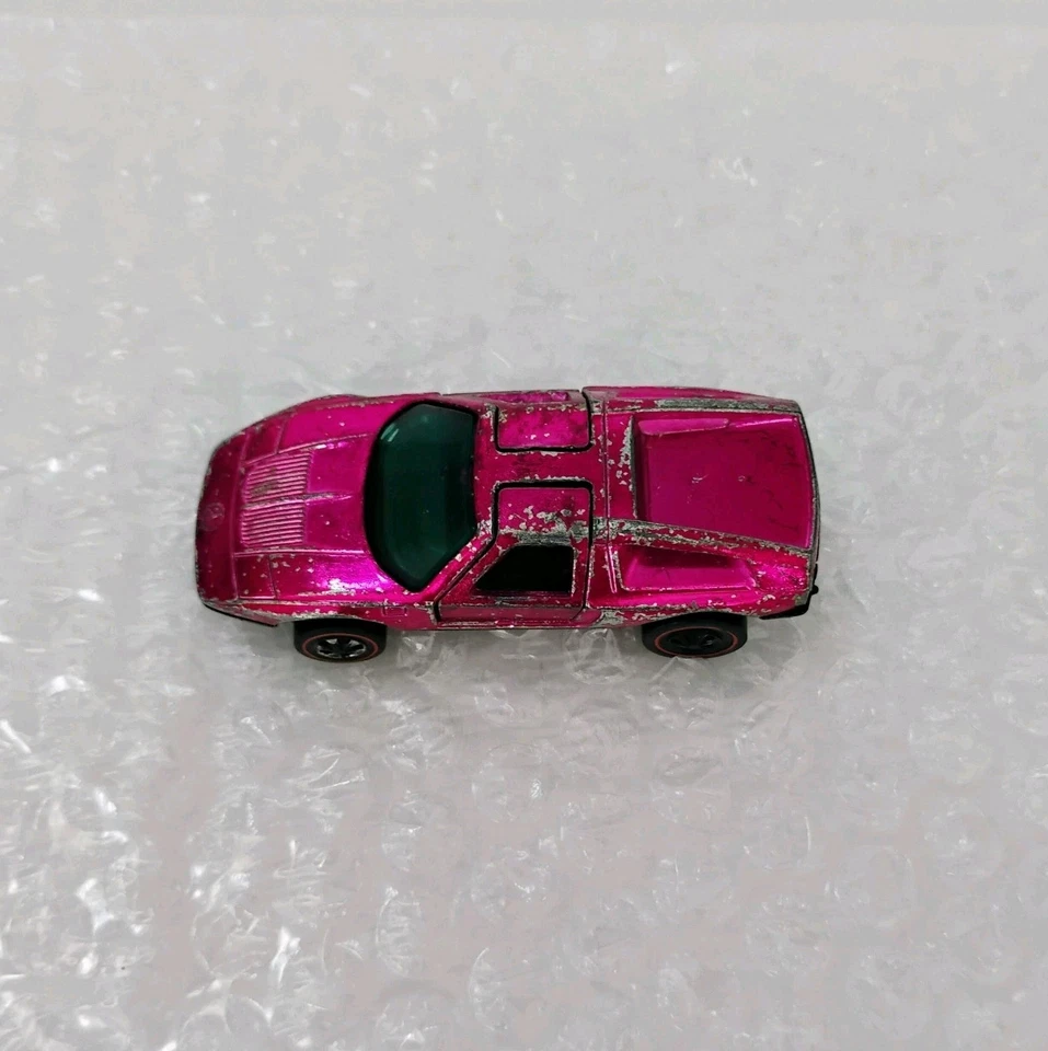 Hot Wheels 1972 Redline Mercedes Benz C-111 Rose with Dark Int, HK 1970 - Image 2 of 4