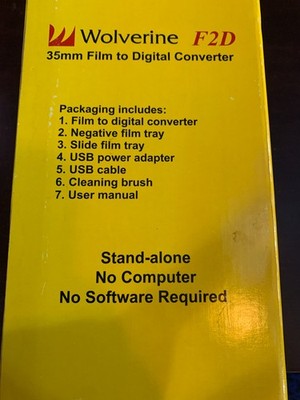 Wolverine F2D 35mm Film to Digital Converter - stand-alone, no