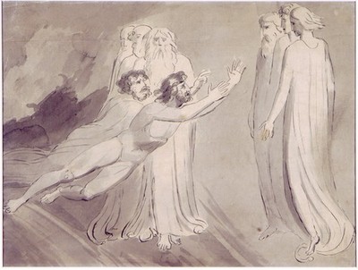 William Blake - Encounter in Heaven 1780 gerahmtes Luxusstück Interior Concept St