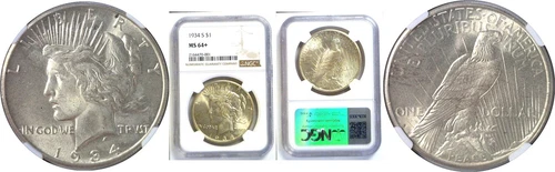 1934-S $1 Peace Dollar NGC MS-64+