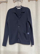 SCOTCH  SODA Dark Navy Collared Knit Cardigan Sweater Snap Front M