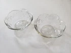 2 Vintage 1980s Anchor Hocking Savannah Glass Bowl 6 1/4” Embossed Floral Dish