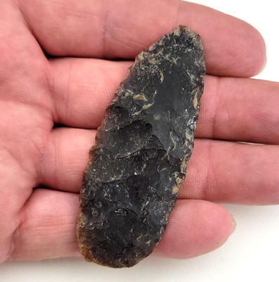 2.75'' Knife River Flint Ovoid Blade / Side Knife - South Dakota Arikara Artifact