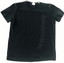 Vintage Y2K BlackBerry Promotional T Shirt Mens Medium Black Tech Logo Tee 2000s